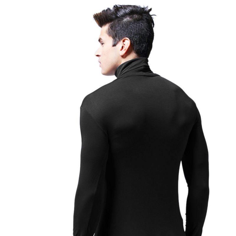 turtleneck with collared shirt